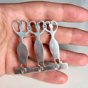 Vintage Mexican Sterling Silver Brooch: Three Women Water Carriers