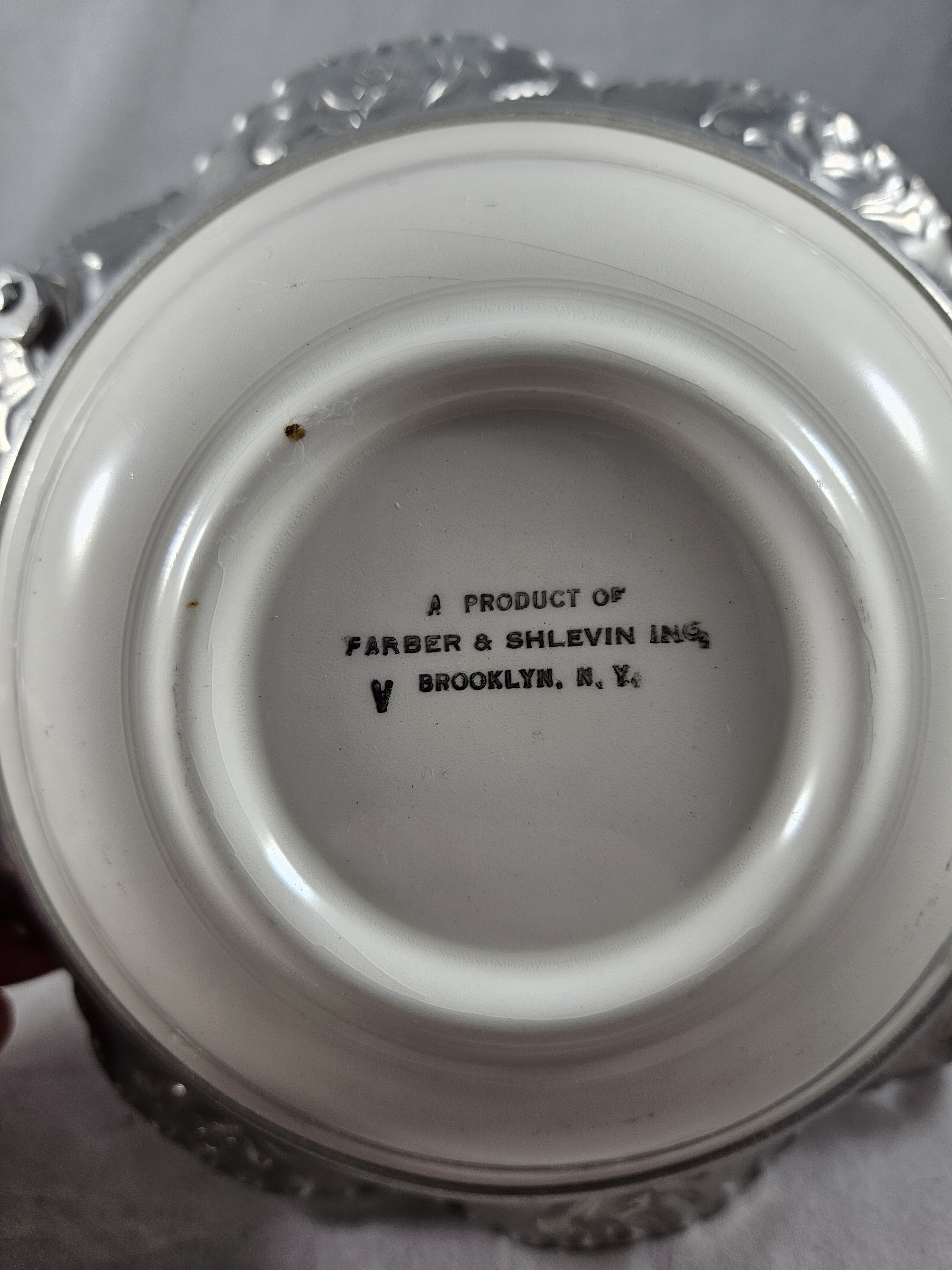 Vintage Farber and Shlevin Inc Decorative Basket Hammered Aluminum