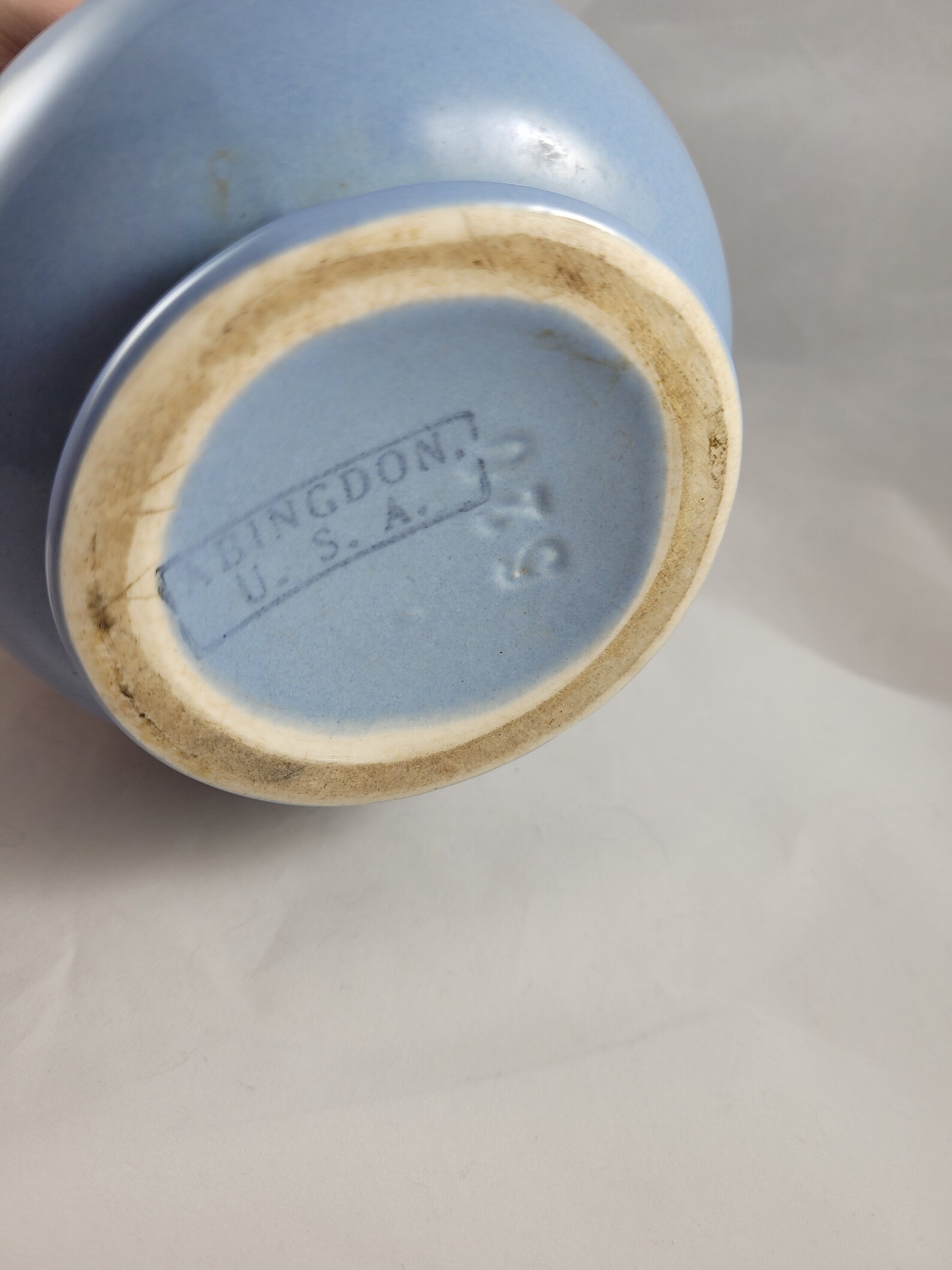 Abingdon Pottery Tall Soft Blue/Cream Vase Decoarative Tab Etsy