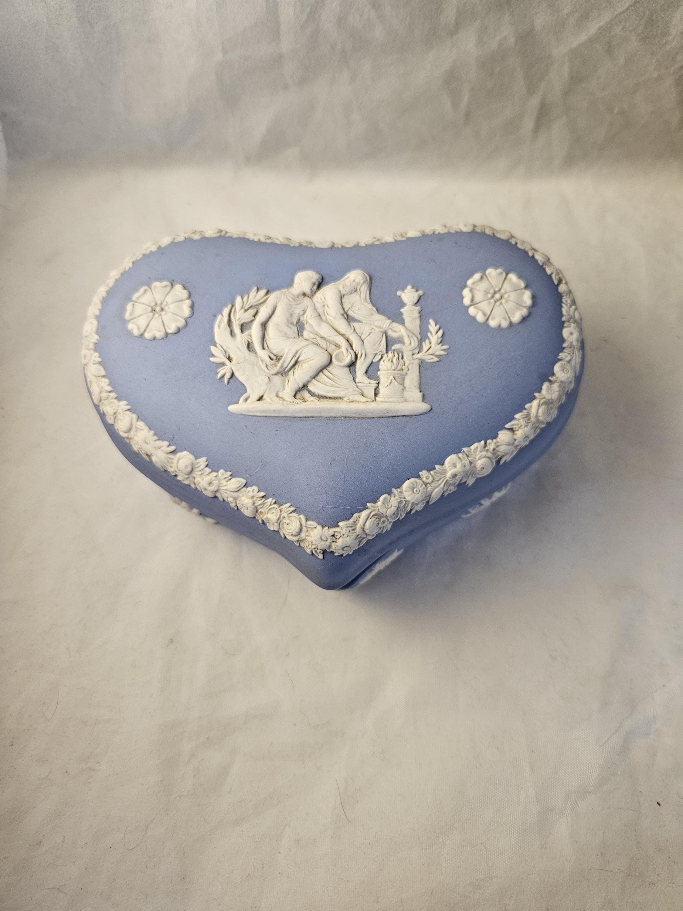 Wedgewood Blue Jasperware Heart Trinket Box - Etsy