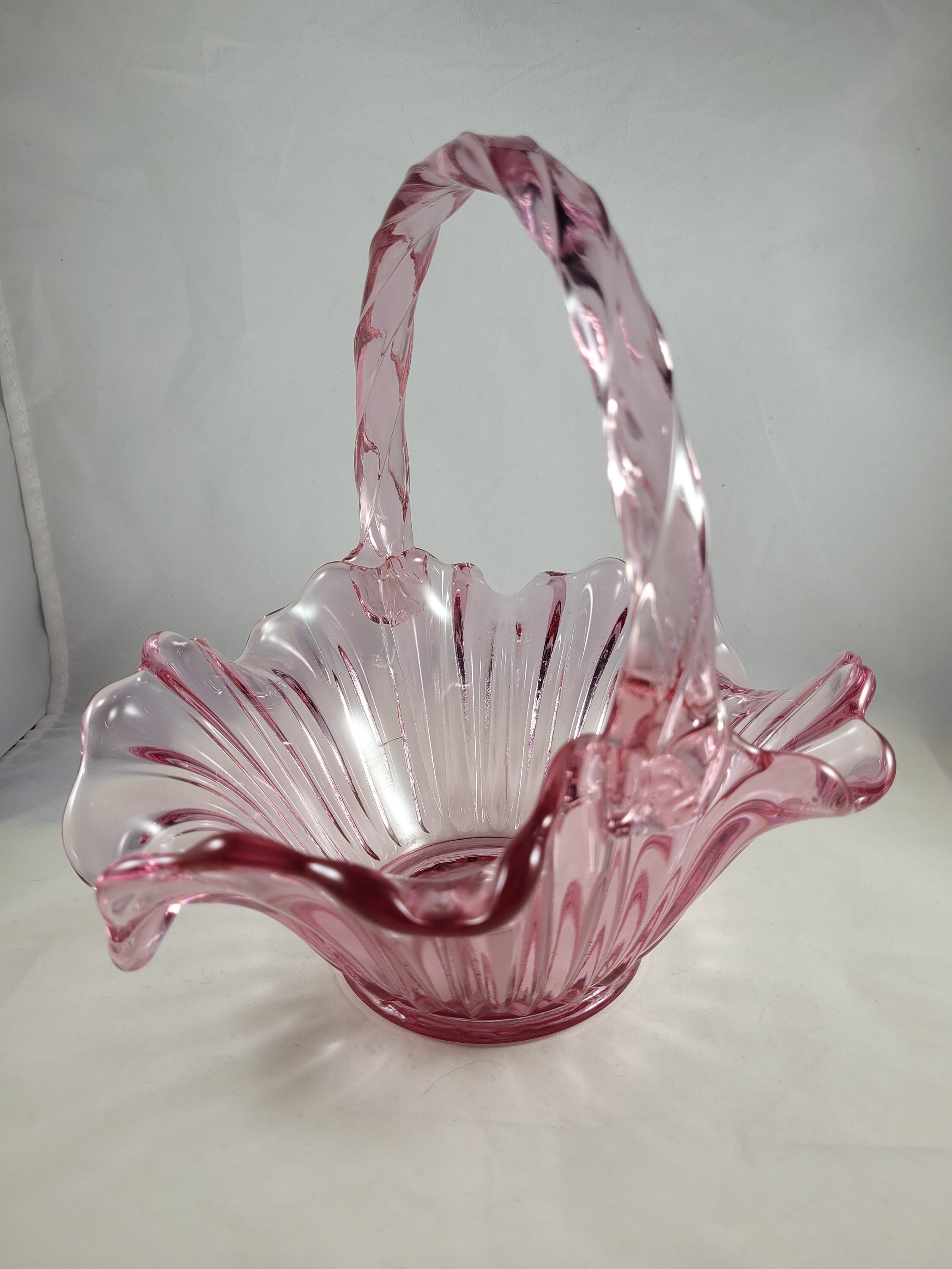 Cranberry Glass Basket (JL) Cranberry Glass Basket (JL)