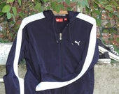 90 39 s HOODIE Streetwear Puma TRACK Jacket Athleisure Athletic Wear Warm Up Track Field Jacket Puma Women 39 s Sports Workout Casual Wear size S