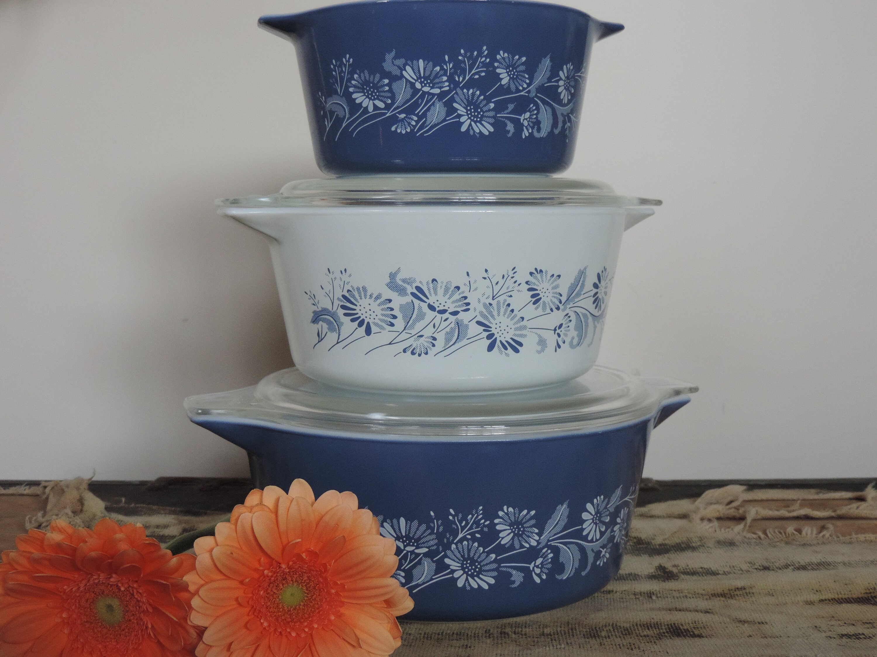 Pyrex Colonial Mist Cinderella Casserole Serving Set of Three 473