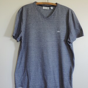 Lacoste Sport T Shirt V Neck Gray Textured size US L Fr S