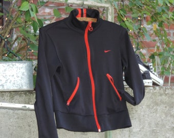 Nike Jacket Streetwear Womens  Track and Field Racer Style Warm Up Jacket Athletic Wear Sportswear size S/P