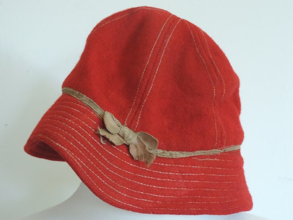 Rare 40's 50's Woolrich Bucket Hat Primitive  Red… - image 6