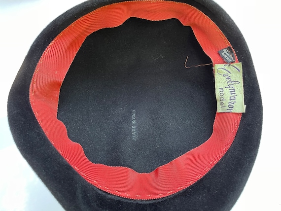 Vintage Black Velvet Hat, Evelynvaron Couture, Made in Italy  display picture 1