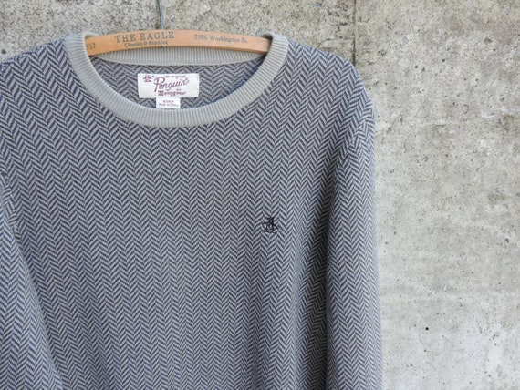 70's Penguin Chevron Sweater Munsingwear Long Sle… - image 3