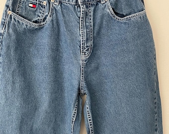 90s Hilfiger Denim Jeans Wide Leg Street Style Men's Size 36/39 Hip Hop Culture