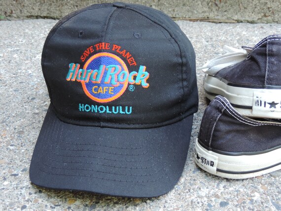 Vintage Cap 90er Hard Rock Cafe Honolulu Schwarz Hut Etsy