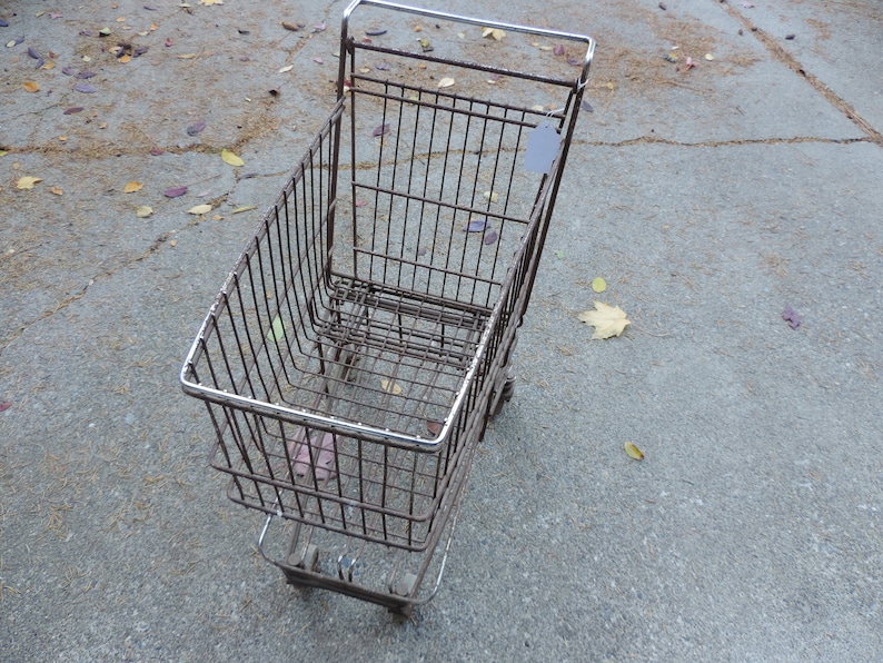 Vintage Shopping Cart Industrial Salvage Metal Shopping Buggy