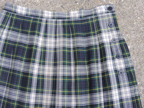 70's 80's Blue Green Tartan Maxi Skirt ANN FREEDB… - image 8