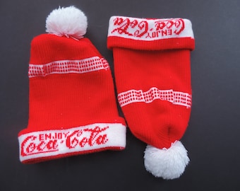 80&#39;s Coca Cola Ski/Snow Cap Streetwear Holiday Winter Snow Knit Hat Collectible Coca Cola Memoribilia 80&#39;s His or Her&#39;s