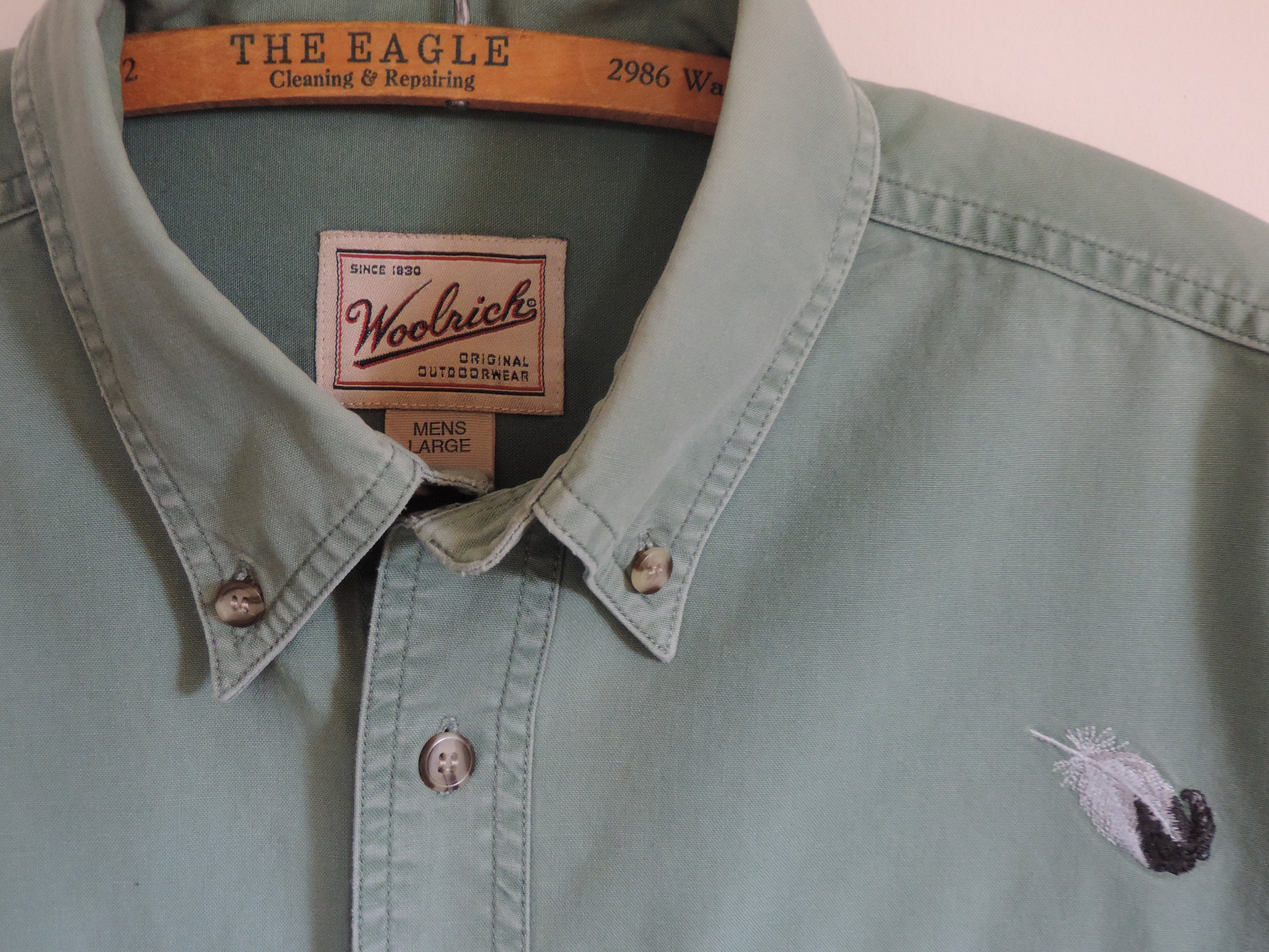 Vintage WOOLRICH Men's Shirt Fly Fishing Shirt 100% Cotton Button