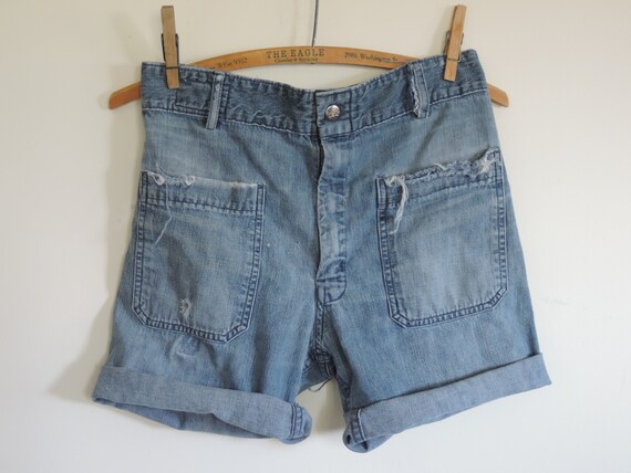 70's High Waisted Seafarer Denim Jeans Cutoff Sea… - image 2