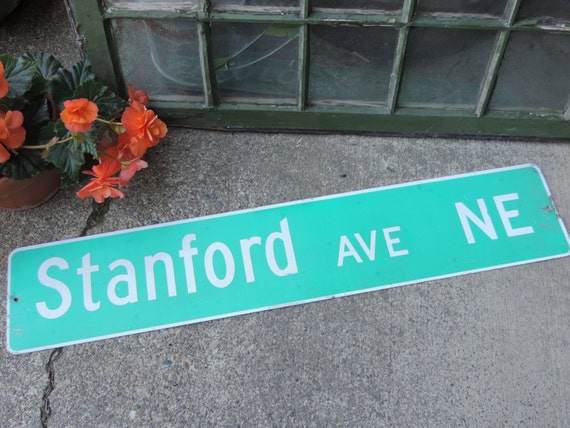 Vintage Street Sign Stanford Ave Ne Wall Hanging Industrial Etsy