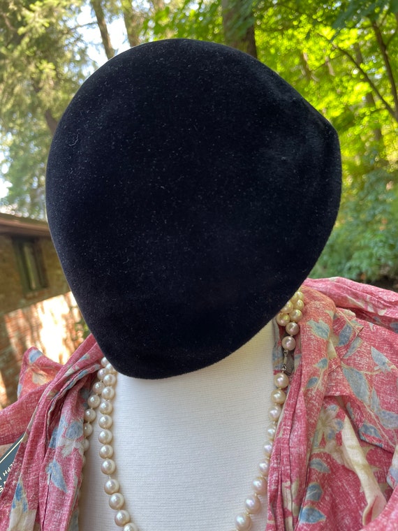 MCM Evelynvaron model Black Velvet Hat made in It… - image 2