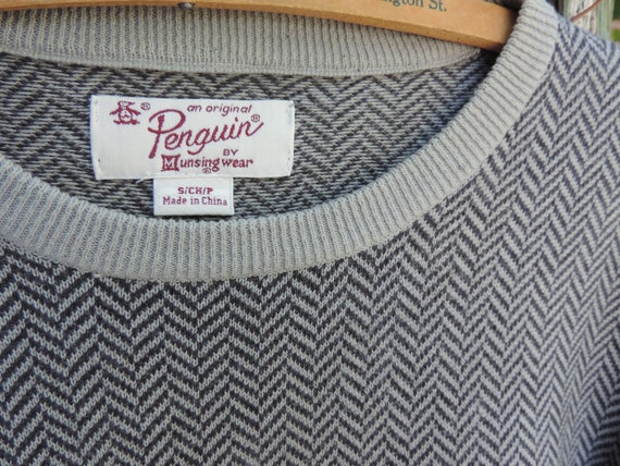 70's Penguin Chevron Sweater Munsingwear Long Sle… - image 7