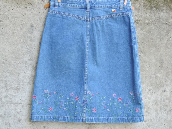 90's Vintage Tommy Hilfiger Jean Skirt High Waist… - image 7