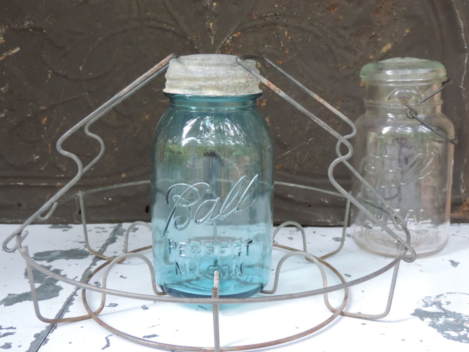 Vintage Ball Wire Canning Jar Rack Metal Mason Jar Basket Wire Etsy