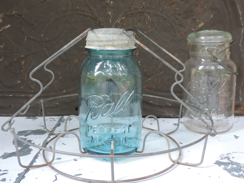 Vintage Ball Wire Canning Jar Rack Metal Mason Jar Basket Wire Etsy
