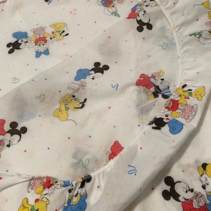 80&#39;s Disney Mickey Mouse Crib Sheet Fitted Birthday Party Theme by Disney 1984 The Walt Disney Corp.