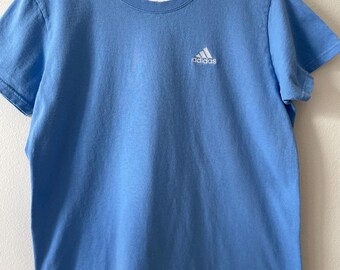 Vintage Y2K Adidas Purple Wave Logo White Graphic Print T