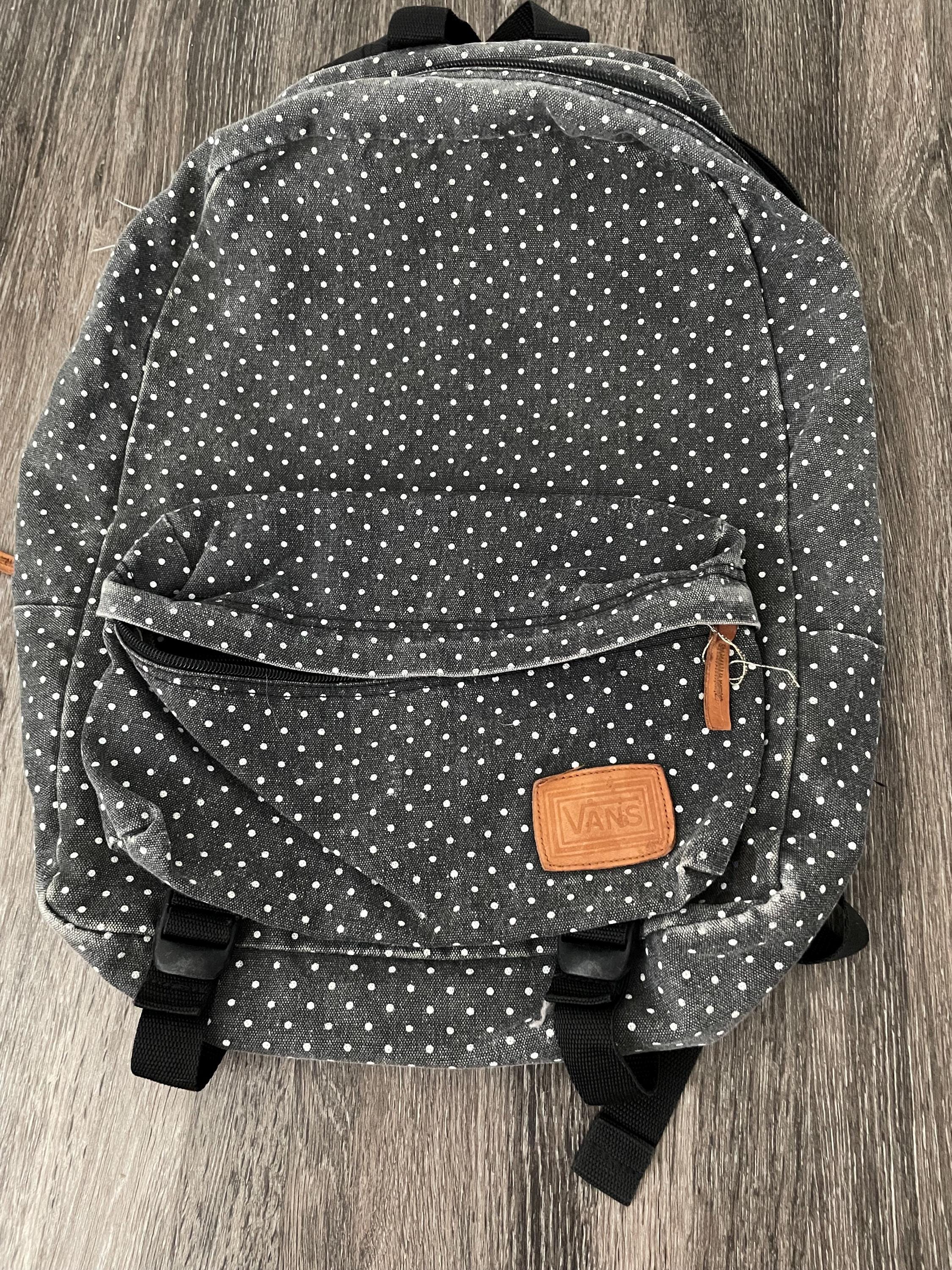 Vans UNISEX Polka Dot Backpack Vintage Vans Backpack: Black & White Polka Dot Canvas  main image 3