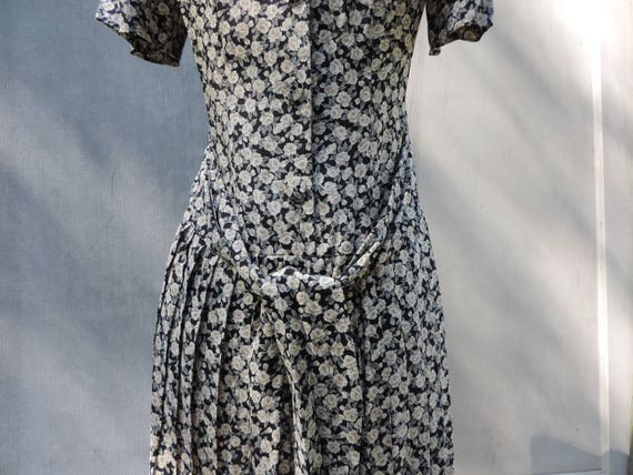 Vintage Floral Dress Rayon Designer Donna Ricco  … - image 2