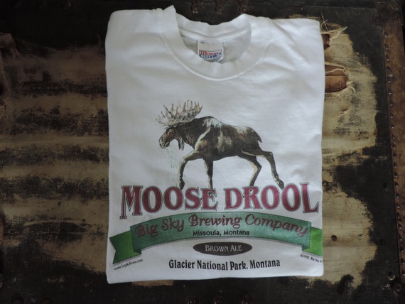 Vintage T Shirt Moose Drool Brewing Co 