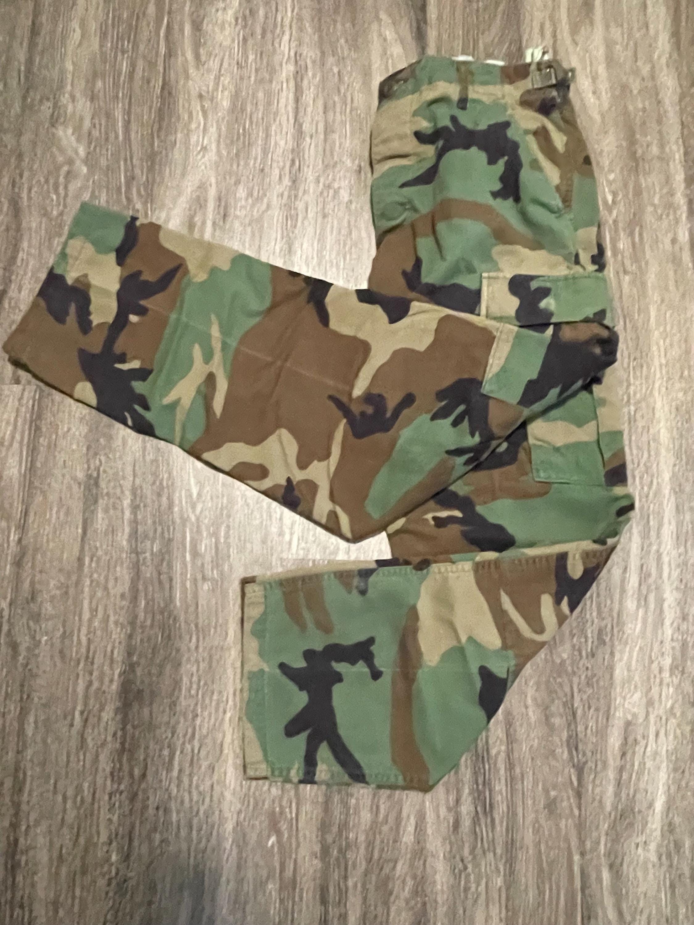 Vintage Camo Pants Military Issued Camouflage Fatigues 100% Cotton