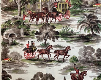 Tessuto Bark Cloth Colonial A Cohoma Hand Print degli anni '40 - Darbyshire 2,667 iarde x 49" (pezzo non piegato)