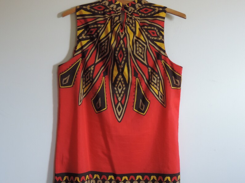 Jones New York Top Colorful Geo Style Chic Sleeveless High Neck Tank size S