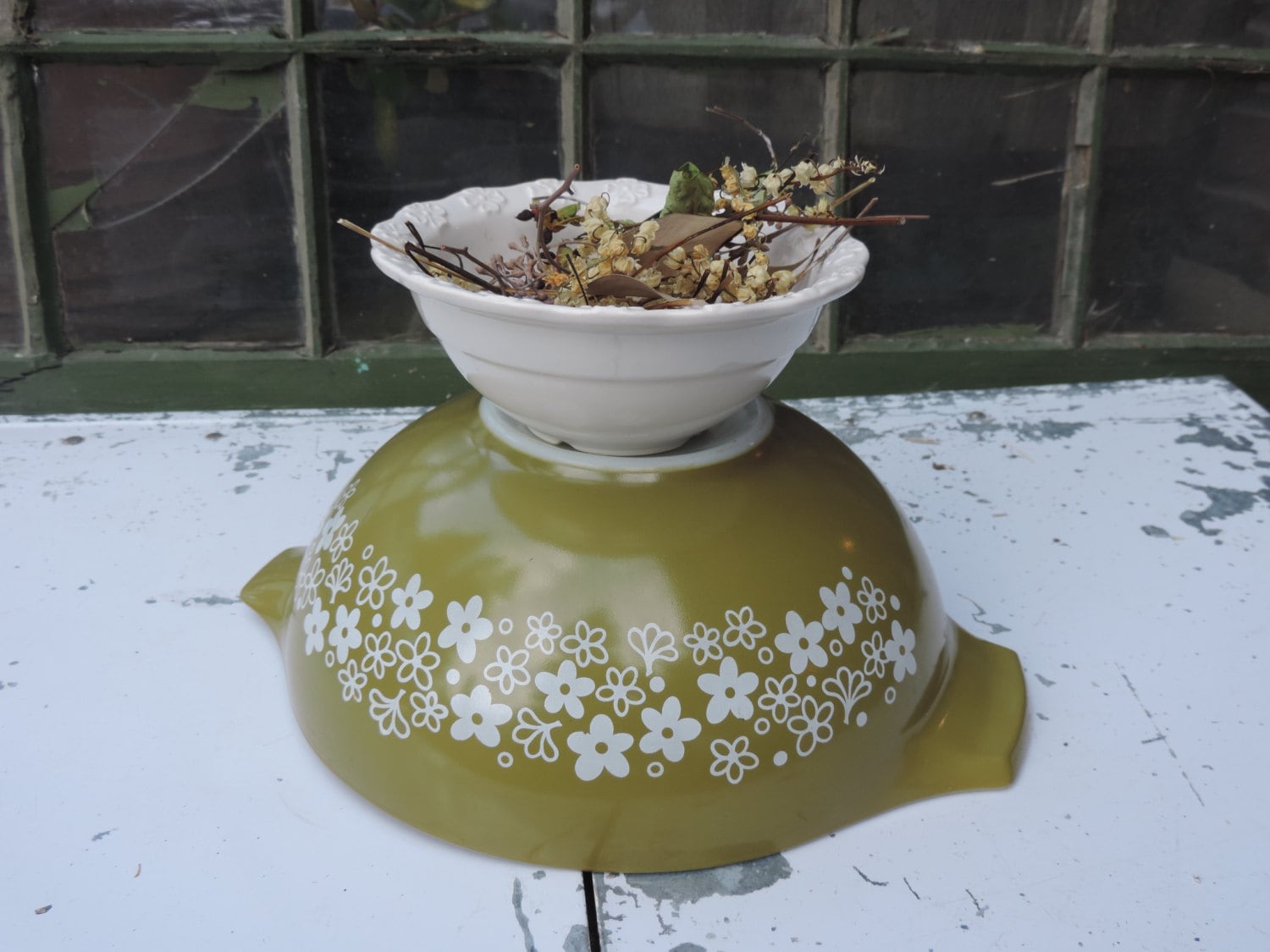 70's Vintage Pyrex Spring Blossom Cinderella Nesting Bowl 444