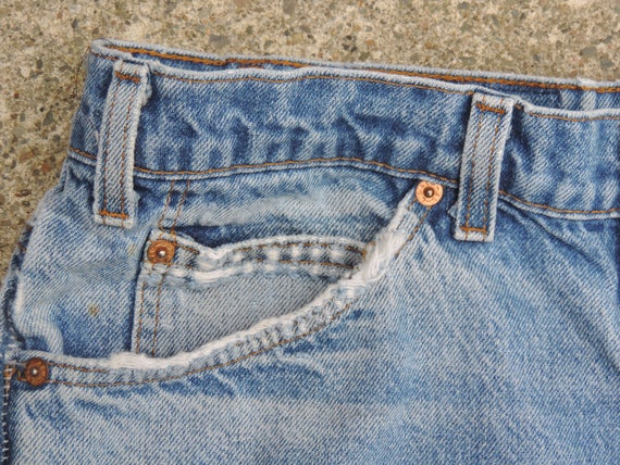 70's LEVIS 517 ORANGE TAB  Distressed Denim Jean … - image 4