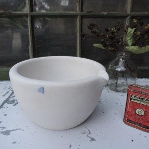 Vintage Mortar Coors USA 351-3 Ceramic Apothecary Pharmaceutical Ware Large Mortar Movie Film Set Dec