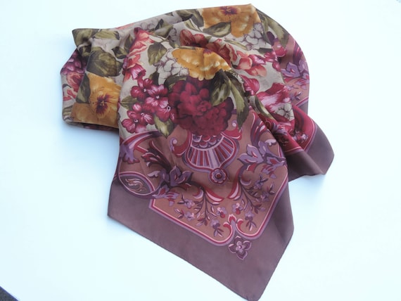 Vintage Scarf Adrienne Vittadini Silk Scarf Women… - image 1