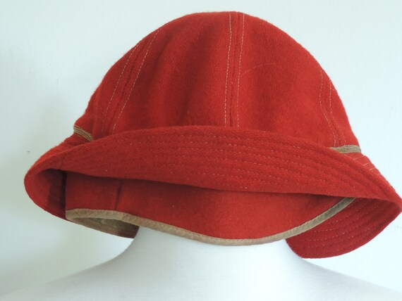 Rare 40's 50's Woolrich Bucket Hat Primitive  Red… - image 8