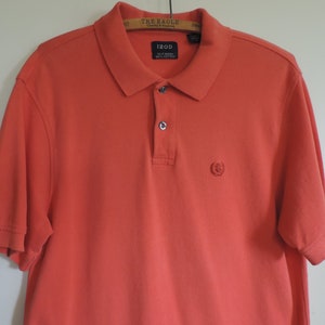 Vintage Izod Polo Salmon Silk Wash Short Sleeve Shirt size M