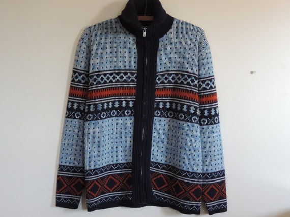 70's Hipster Cardigan Sweater Montgomery Ward Fro… - image 3