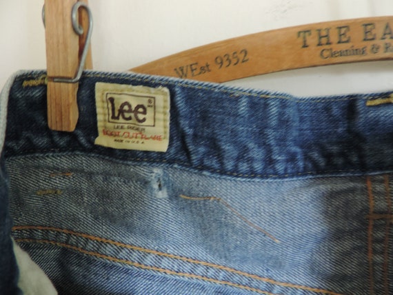 70's 80's LEE Thrashed Denim Shorts Cut Off Distr… - image 4