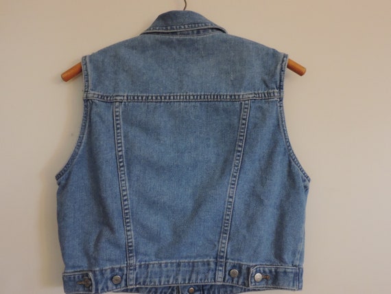 Vintage Denim Jean Vest GUESS Distressed Denim Ve… - image 8