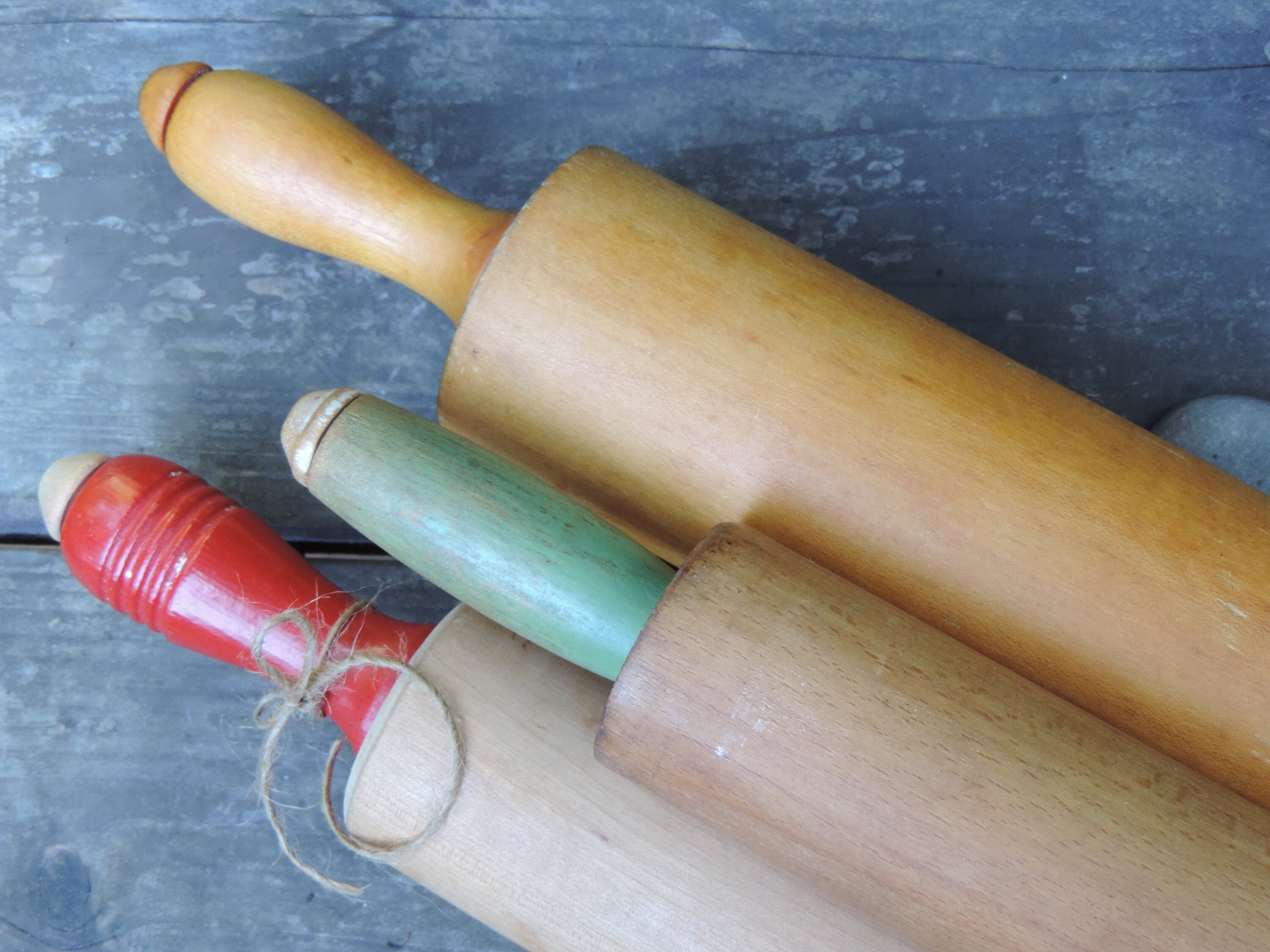 Vintage Wooden Rolling Pins Set of 3 Wooden 30's, 40s, Munising Plain