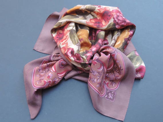 Vintage Scarf Adrienne Vittadini Silk Scarf Women… - image 5