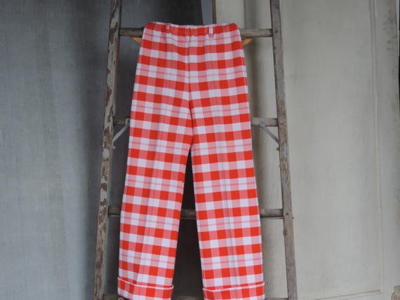 60's Jantzen Mod Pants Gingham Polyester Trousers
