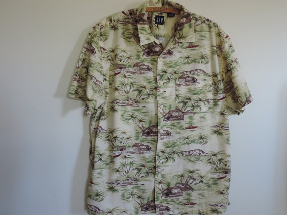 Vintage GAP Hawaiian Shirt Trendy Pacific Isle Shirt 100% | Etsy