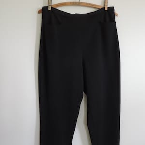 90&#39;s J. Crew High Waisted Trousers Black Ankle Slacks 2 Front Pockets Zip at Back  Knickerbockers Tapered Leg size 10
