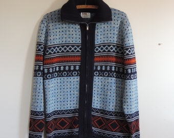 70's Hipster Cardigan Sweater Montgomery Ward Front Zip