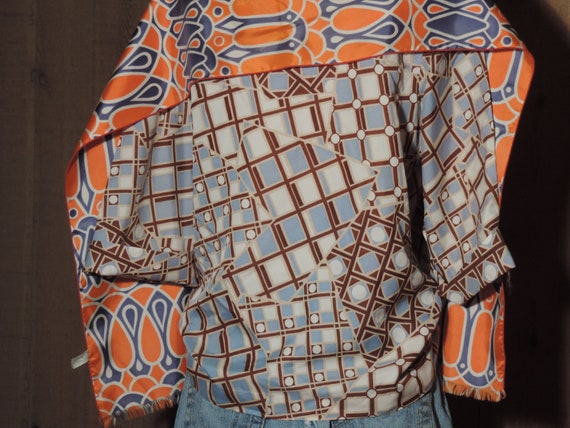 60's Mod Hipster Shirt Abstract Geometric Pattern… - image 4