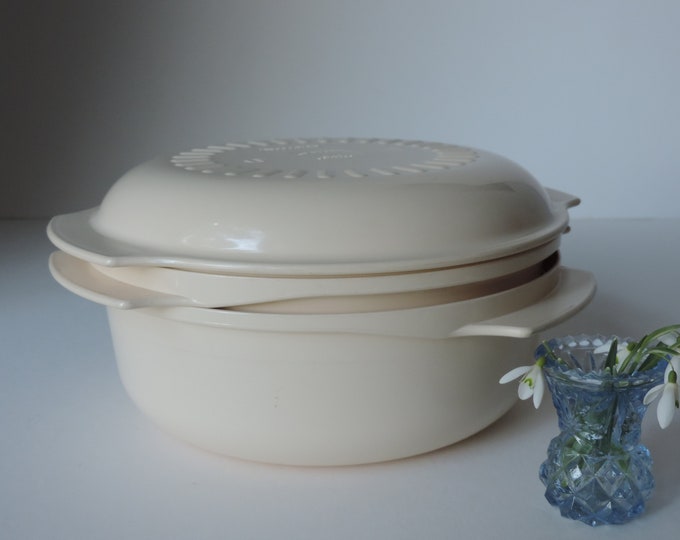 Vintage Tupperware Stack Cooker 3 Piece Microwave Cookware Serving ...